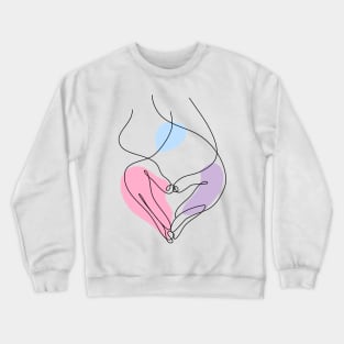 Heart Shaped Hand Draw One Continuous Line Crewneck Sweatshirt